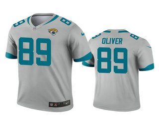 Men's Jacksonville Jaguars #89 Josh Oliver Silver Inverted Legend Jersey