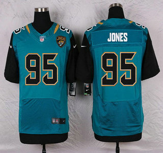 Men's Jacksonville Jaguars #95 Abry Jones Teal Green Alternate NFL Nike Elite Jersey