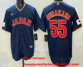Men's Japan #55 Munetaka Murakami Navy 2026 World Baseball Classic Cool Base Jersey