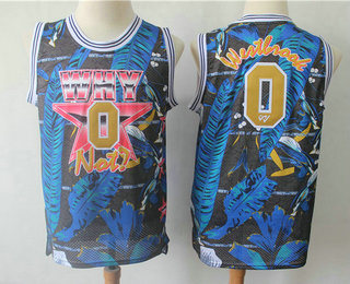 Men's Jordan Why Not #0 Russell Westbrook Blue Fashion Jersey