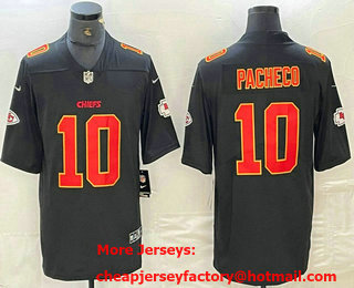 Men's Kansas City Chiefs #10 Isiah Pacheco Black Fashion Vapor Limited Stitched Jersey
