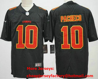 Men's Kansas City Chiefs #10 Isiah Pacheco Limited Black Fashion Vapor Jersey