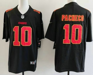 Men's Kansas City Chiefs #10 Isiah Pacheco Limited Black Fashion Vapor Jersey
