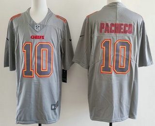 Men's Kansas City Chiefs #10 Isiah Pacheco Limited Grey Fashion Vapor Jersey