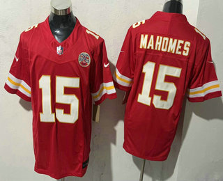 Men's Kansas City Chiefs #15 Patrick Mahomes Limited Red FUSE Vapor Jersey