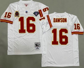 Men's Kansas City Chiefs #16 Len Dawson White 1969 Throwback Jersey