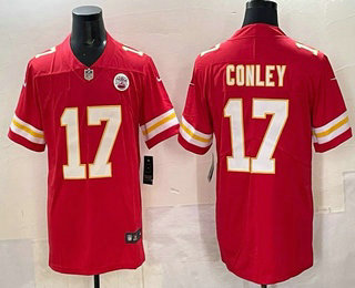 Men's Kansas City Chiefs #17 Chris Conley Limited Red Vapor Jersey