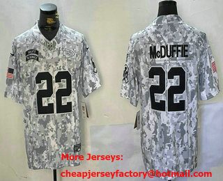Men's Kansas City Chiefs #22 Trent McDuffie Arctic Camo 2024 FUSE Salute to Service Limited Stitched Jersey