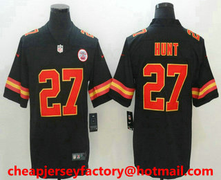 Men's Kansas City Chiefs #27 Kareem Hunt Black 2017 Vapor Untouchable Stitched NFL Nike Limited Jersey