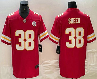 Men's Kansas City Chiefs #38 LJarius Sneed Red Vapor Untouchable Limited Stitched Jersey