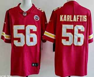 Men's Kansas City Chiefs #56 George Karlaftis Limited Red Vapor Jersey