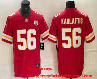 Men's Kansas City Chiefs #56 George Karlaftis Red Vapor Untouchable Limited Stitched Jersey