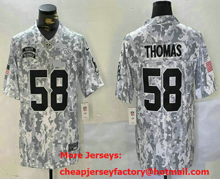 Men's Kansas City Chiefs #58 Derrick Thomas Arctic Camo 2024 FUSE Salute to Service Limited Stitched Jersey