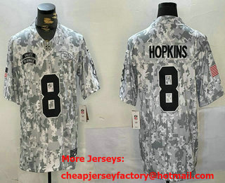 Men's Kansas City Chiefs #8 DeAndre Hopkins Limited Arctic Camo 2024 Salute to Service Jersey