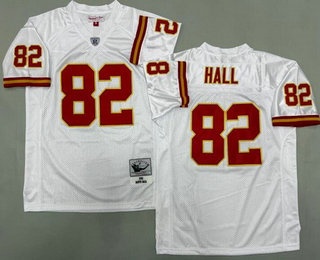 Men's Kansas City Chiefs #82 Dante Hall White 2002 Throwback Jersey