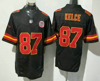 Men's Kansas City Chiefs #87 Travis Kelce Limited Black FUSE Vapor Jersey