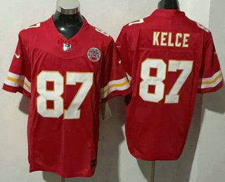 Men's Kansas City Chiefs #87 Travis Kelce Limited Red FUSE Vapor Jersey