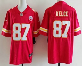 Men's Kansas City Chiefs #87 Travis Kelce Limited Red Vapor Jersey