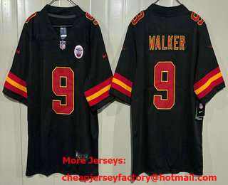 Men's Kansas City Chiefs #9 Kenneth Walker III Limited Black Vapor Jersey