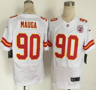 Men's Kansas City Chiefs #90 Josh Mauga Nike White Elite Jersey