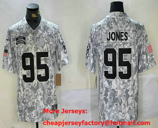 Men's Kansas City Chiefs #95 Chris Jones Arctic Camo 2024 FUSE Salute to Service Limited Stitched Jersey