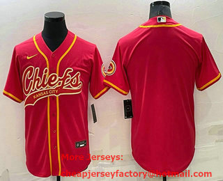 Men's Kansas City Chiefs Blank Red Stitched MLB Cool Base Nike Baseball Jersey