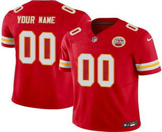 Men's Kansas City Chiefs Customized Limited Red FUSE Vapor Jersey