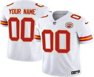 Men's Kansas City Chiefs Customized Limited White FUSE Vapor Jersey