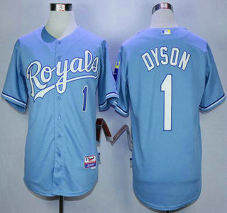 Men's Kansas City Royals #1 Jarrod Dyson Alternate Blue 2014 MLB Cool Base Jersey