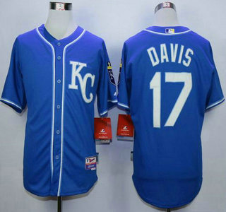 Men's Kansas City Royals #17 Wade Davis 2014 Blue Jersey