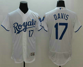 Men's Kansas City Royals #17 Wade Davis White 2016 Flexbase Baseball Jersey