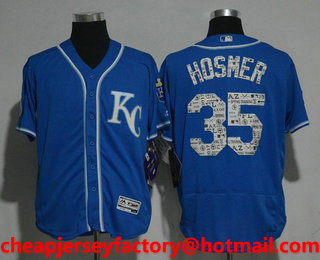 Men's Kansas City Royals #35 Eric Hosmer Royal Blue 2017 Spring Training Stitched MLB Flex Base Jersey