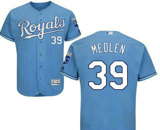 Men's Kansas City Royals #39 Kris Medlen Light Blue Stitched Baseball Jersey