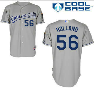 Men's Kansas City Royals #56 Greg Holland Gray Jersey