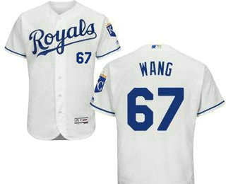 Men's Kansas City Royals #67 Chien-Ming Wang White Home Stitched Baseball Jersey