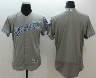 Men's Kansas City Royals Blank Gray 2016 Flexbase Baseball Jersey