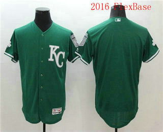 Men's Kansas City Royals Blank Green Celtic Flexbase Authentic Collection Player Jersey
