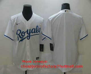 Men's Kansas City Royals Blank White Stitched MLB Cool Base Nike Jersey