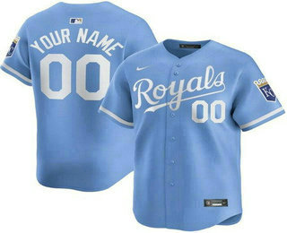 Men's Kansas City Royals Customized Light Blue Limited Jersey