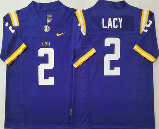 Men's LSU Tigers #2 Kyren Lacy Purple FUSE College Football Jersey
