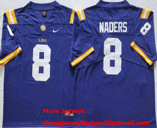 Men's LSU Tigers #8 Malik Nabers Purple Vapor Stitched Nike Jersey