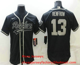 Men's Las Vegas Raiders #13 Hunter Renfrow Black Stitched MLB Flex Base Nike Baseball Jersey