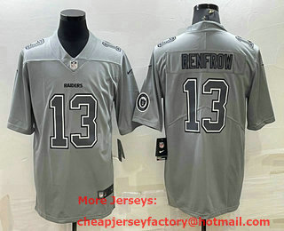 Men's Las Vegas Raiders #13 Hunter Renfrow With Patch Grey Atmosphere Fashion Stitched Jersey