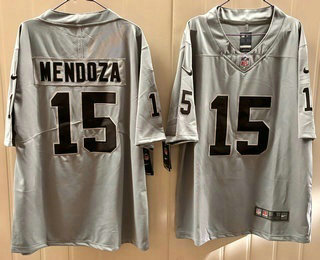 Men's Las Vegas Raiders #15 Fernando Mendoza Limited Grey Vapor Jersey