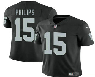 Men's Las Vegas Raiders #15 Kyle Philips Black Vapor Limited Stitched Jersey