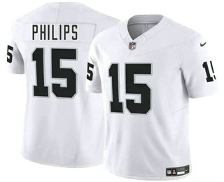Men's Las Vegas Raiders #15 Kyle Philips White FUSE Vapor Limited Stitched Jersey