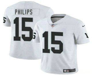 Men's Las Vegas Raiders #15 Kyle Philips White Vapor Limited Stitched Jersey