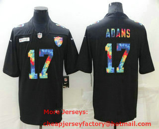 Men's Las Vegas Raiders #17 Davante Adams Multi Color Black 2020 NFL Crucial Catch Vapor Untouchable Nike Limited Jersey