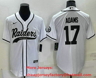 Men's Las Vegas Raiders #17 Davante Adams White Stitched MLB Cool Base Nike Baseball Jersey
