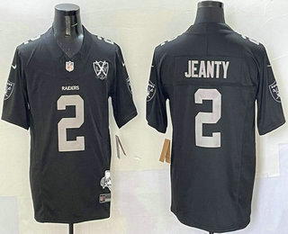 Men's Las Vegas Raiders #2 Ashton Jeanty Limited Black 65th Fashion Vapor Jersey